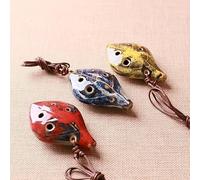 1pc Ancient Chinese Style Ocarina Six-hole Handmade Ocarina Instrument Pleasant Sound with Lanyard Like a Leaf