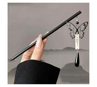 1pc Ancient Style Ink Painting Wooden Hairpins Tassels Convenient Fast Hairpin Arrangement Headwear(Style A)