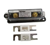 1Pc ANL Fuse Holder +2Pcs Replace 80V Siba 9005805 Ceramic Bolt On Stud ANL Fuse 25A 35A 40A 50A 63A 70A 80A 100A 125A 150A 200A 225A 250A 300A 350A 400A for Golf Cart Forklift Truck Boat (200A)