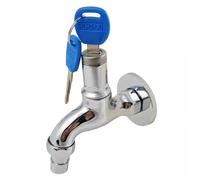 1Pc Anti-Theft 1/2 Inch Thread Alloy Sink Tap with Key Lock Outdoor Faucet Lockable for Washing Machine Garden Watering Car Wash