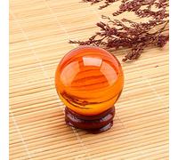 1pc Asian Rare Natural Quartz Amber Color Crystal Healing Ball Sphere 40mm+Stand