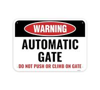 1PC Automatic Gate Sign, 14 x 10 Inches - Aluminum - Moving Gate Warning Sign Metal