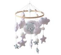 1PC Baby Crib Mobile, Sleeping Bear Crib Hanging Toy, Felt Cloud Stars Nursery for Boys and Girls, Baby Nursery Hanging Decor.