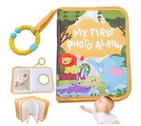 1PC Baby First Photo Album Soft Safe Baby Photo Book Holds 17 6" Photos with Hook & Safety Mirror for Family Newborns Toddlers