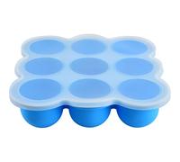 1PC Baby Food Freezer Tray with Lid 9 Grid Non Toxic Silicone Baby Food Containers Temperature Resistant Easy Release Ice Cube Mold for Household