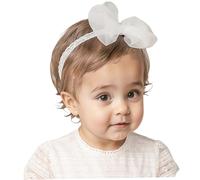 1PC Baby Girl Headbands, Cute Soft Baby Girl Bows White Lace Knot Headbands for Newborn Infants Toddlers Kids, Fits 3-12 Months