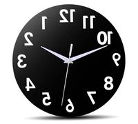 1PC Backwards Clock, Unusual Numbers Counter Clockwise Clock, Decorative Wall Clock Silent 12 Inch Wall Clock, Battery Operated Decorative Wall Clock for Living Room Bedroom Home Classroom Office