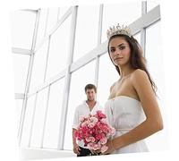 1Pc Baroque Vintage Bride Crown Luxurious Rhinestone Inlaid Headwear for Weddings Photography Cosplay Elegant Alloy Design for Special Occasions