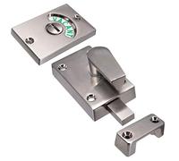 1PC Bathroom Stall Door Latch, Latch Indicating Lock, Stainless Steel Occupied Door Lock, Vacant or Engaged Bathroom Indicator Privacy Handle Lock, Restroom Door Lock Latch(Satin Nickel)