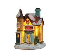 1PC Battery Operated Christmas Village House with LED Light, DIY Residencies for Home Christmas and New Year Decorations