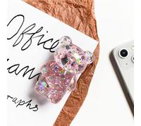 1Pc Bear Phone Grip Tok Folding Bracket Mobile Phone Finger Holder Mobile Phone Cartoon Foldable Epoxy SequinsCute B 3D Ear Shaped for Desktop Mobile Phone Cell Phones and Accessories (Red)