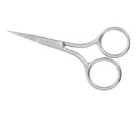 1PC Beard Scissors - Dual Blade Small Scissor - Stainless Steel Eyebrow and Nose Trimming Tool - Rounded Tip Grooming Scissors for Face Hair (Silver)