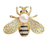 1Pc Beautiful Crystal Bee Brooches Safety Rhinestone Honey Bee Brooch Pin Decorative Sparkle Bee Insect Brooch for Ladies Banquet Wedding