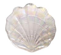 1Pc Beautiful Shape Dish Glass Tray Seashell Shape Dinner Plate Fruit Plate Beautiful Plate For Beach Party, Wedding, Photo Prop fruit dish
