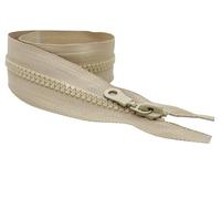 1pc Beige Chunky Zip Open-End Single Fastener Plastic Resin Zipper Size #5 One Way Ideal for Jackets Coats Fleeces 30-85cm (60cm (24”))