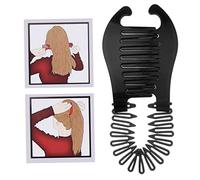 1PC Bendable Plastic Hair Comb Ponytailer Hair Styling Tool Modern Banana Clip Interlocking Comb French Side for Women Girls DIY Style(Black) Clips