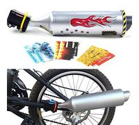 1PC Bike Exhaust Bicycle Exhaust Sound System Bike Turbo Exhaust Pipe Mini Carbon Round Muffler Exhaust Motorcycle Noise Maker Cycling Accessories