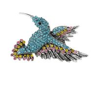 1pc Bird Brooches Broach Collar for Women Pearl Inlaid Diamond Lapel Brooch Pins Bee Breast Pin Hummingbird Jewelry Blue