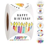1PC Birthday Stickers 500Pcs/Roll Cute Round Stickers for Birthday Self Adhesive Envelope Stickers Roll Personalized Stickers Labels for Birthday Parties Celebrate Gift Decorations.