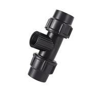 1pc Black 1/2" 3/4" 1" Thread to 20/25/32mm HDPE Pipe Connector PE PVC Irrigation Tube Tee Connector 3-Way Conversion Locked Joint(1 to 32mm)