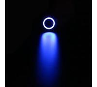 1PC Black 3V 6V 12V 24V 48V 220V 4 Pin 12mm Led Light Metal Aluminum Push Button Momentary Switch Car Electronics(Blue,220V)