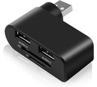 1Pc Black 4 in 1 USB 2.0 Hub Docking Station 1 USB2.0 480Mbps 180 degrees Rotatable Splitter Card Fast Reader for Laptop Notebook USB Hub Adapter Computer Accessories and Peripherals