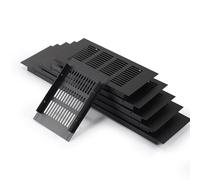 1pc Black Aluminum Alloy Ventilation Grills, Breathable Mesh Rectangular Wardrobe Air Vent Shoe Cabinet Cupboard Cooling Vents(150x150mm)(80x400mm)