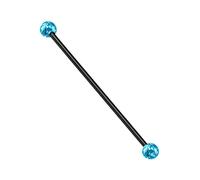 1PC Black Anodized 16g 1-3/8 35mm industrial piercing jewelry Piercing Jewelry 4mm Ferido Crystal More Choices, Stainless Steel, no gemstone