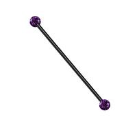 1PC Black Anodized 16g 1-3/8 35mm industrial piercing jewelry Piercing Jewelry 4mm Ferido Crystal More Choices, Stainless Steel, no gemstone