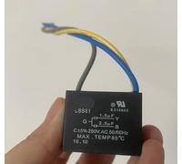 1pc Black CBB61 1.5uF+2. 3 Wires AC 250V 50/60Hz Capacitor For Ceiling Fan