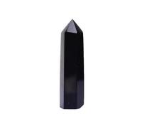 1PC Black Crystal Point Hexagonal Obsidian Column Ornament Magic Repair Home Decoration Ornaments (Color : 40-50mm)
