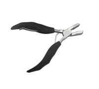 1Pc Black Flat Shape Plier with Small Grooves Pre-Bonded Hair Extension Clamp for Micro and Nano Ring Easy(WHITE)