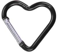 1pc Black Heart Shape Carabiners Keychain Clips,Snap Hook Key Ring Multifunctional Keychain Clip for Camping Accessories Backpack Water Bottle Aluminum Alloy,Accessory and Keychain Carabiners