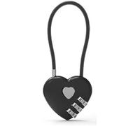 1Pc Black Heart Shape Code Lock Compact Mini Size with 3 Digit Code Combination for Luggage, Backpack, Jewelry Box, Hall Locker Combination Padlocks Love Lock