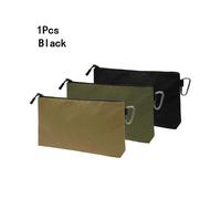 (1Pc Black) Multipurpose Tool Pouch Zipper Bag with Carabiner Portable Tool Storage Pouch Practical Stationery Gadgets Storage Bags