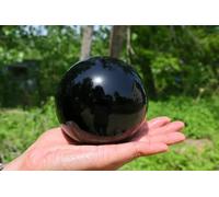 1pc Black Obsidian Crystal Ball 7-8cm - Sphere for Home Office Halloween Haunted Mansion Decor
