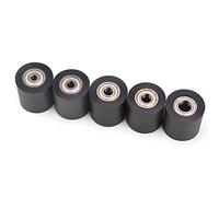 1pc Black PU Polyurethane Material Roller With Two Bearing Mute Flat Guide Wheel Diameter 30MM Length 30mm Bore 5/6/7/8/10mm (Color : Bore 5mm)