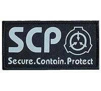 1Pc Black SCP Foundation Special Containment Procedures Foundation Logo Military Hook Loop Tactics Morale Luminous Patch Tactical Bag Accessories, Personal Defense Bag Accessories