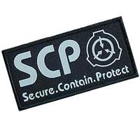1Pc Black SCP Foundation Special Containment Procedures Foundation Logo Military Hook Loop Tactics Morale Luminous Patch Tactical Bag Accessories,Tactical and Personal Defense