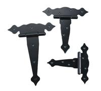 1PC Black Shed Barn Door Hinges Heavy Duty Gate Hinges 5/6/8 Inch Strap Hinges for Wooden Fences Decorative Hinges with Screws(5 inh)