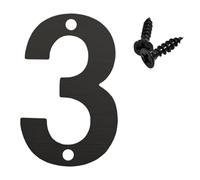 1Pc Black Stainless Steel House Number, Drilling Mount Address Digit For Door Mailbox, 75/90/100/120mm Optional