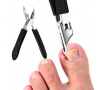 1pc Black Thick Nail Clipper for Thick Nails, Heavy Duty Stainless Steel Nail Cutter with 25° Angled Blade, Soft Grip Handle, Precision Toenail and Fingernail Trimmer for Home Use