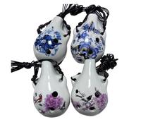 1pc Blue And White 6hole Ocarina Multi Tone Ceramic Craft Retro Musical Instrument