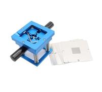 1pc Blue BGA Reballing Kit 90 * 90mm Template Holder Fixture Jig with Hand Shank Gift 10/PCS 90mm Universal Stencils(Stencils and Jig)