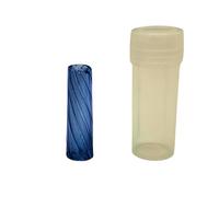 1pc Blue Cone Shaped Twisted Glass Filter Tip - Blue Glass 9mm to 7mm x 30mm - 7-Hole - Cone Shaped Filter Tips Design - Easy to Clean - Reusable - Borosilicate Glass -
