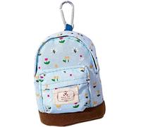 1pc blue Mini Backpack Style Key Pouch, Floral Design Wallets, Zipper Bags, Coin Purse,Pocket Lipstick,Card Holder Data Cable Organizer