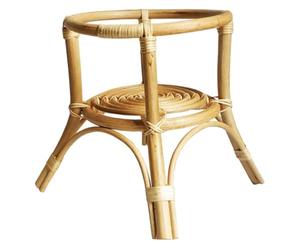 1Pc Bohemian Rattan Weaving Flowerpot Rack - Sturdy Indoor Plant Stand for Monstera Fiddle Leaf Fig and Artificial Plants - Creative Wicker Planter Display Shelf