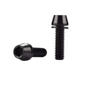 1PC Bolt M5 M6*16/18/20/25 Cone Head With Gasket Washer Bicycle Stem Screws Stem Bolts(Black,M6x20 1PC)
