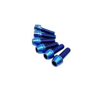 1PC Bolt M5 M6*16/18/20/25 Cone Head With Gasket Washer Bicycle Stem Screws Stem Bolts(Blue,M6x25 1PC)