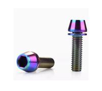 1PC Bolt M5 M6*16/18/20/25 Cone Head With Gasket Washer Bicycle Stem Screws Stem Bolts(Rainbow colourful,M6x25 1PC)